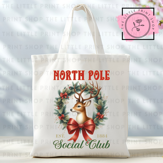 North Pole - Tote Bag DTF Transfer