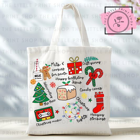Christmas Icons - Tote Bag DTF Transfer