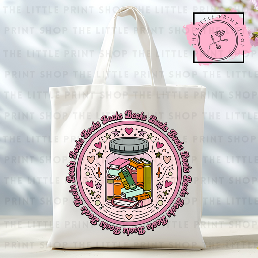 Books - Tote Bag DTF Transfer
