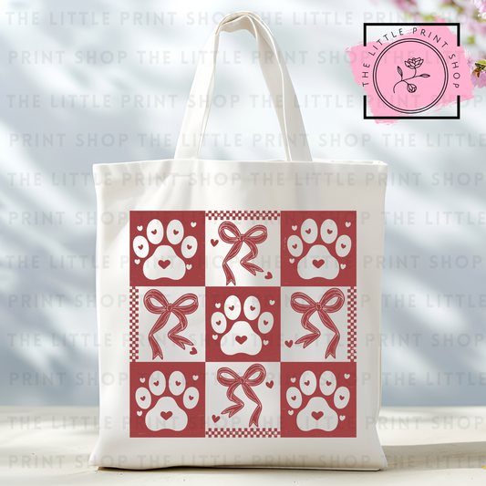 Paw Bows - Tote Bag DTF Transfer