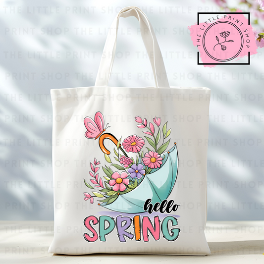 Hello Spring - Tote Bag DTF Transfer