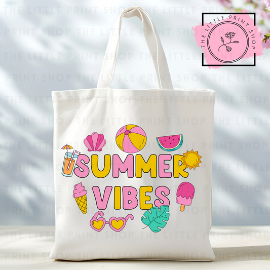Summer Vibes - Tote Bag DTF Transfer