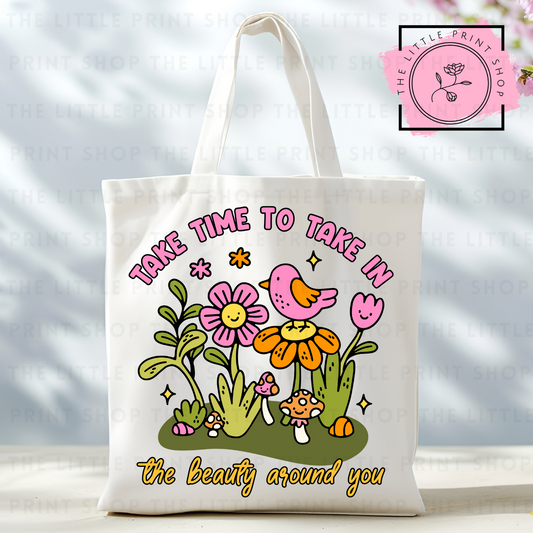 Take Time - Tote Bag DTF Transfer