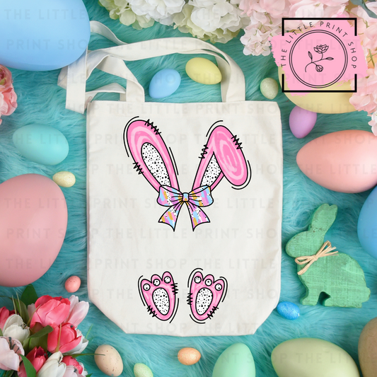 Pink Ears - Tote Bag DTF Transfer