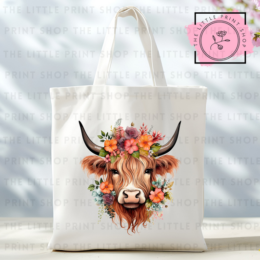 Highland Cow - Tote Bag DTF Transfer