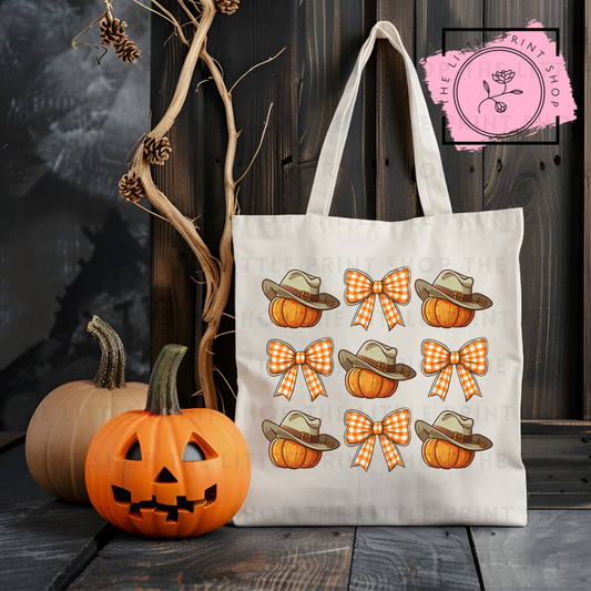 Cowboy Pumpkins - Tote Bag DTF Transfer
