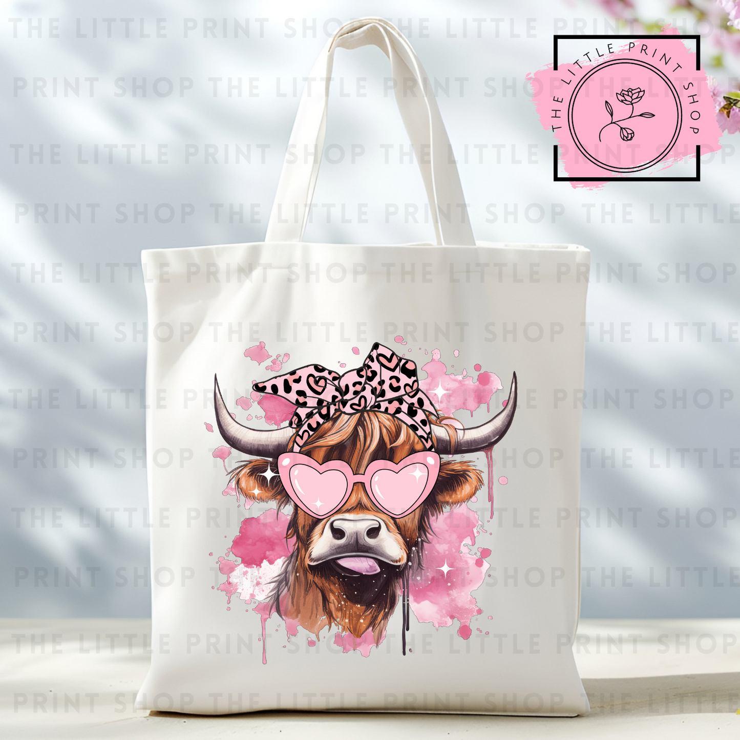 Highland cow Glasses - Tote Bag DTF Transfer