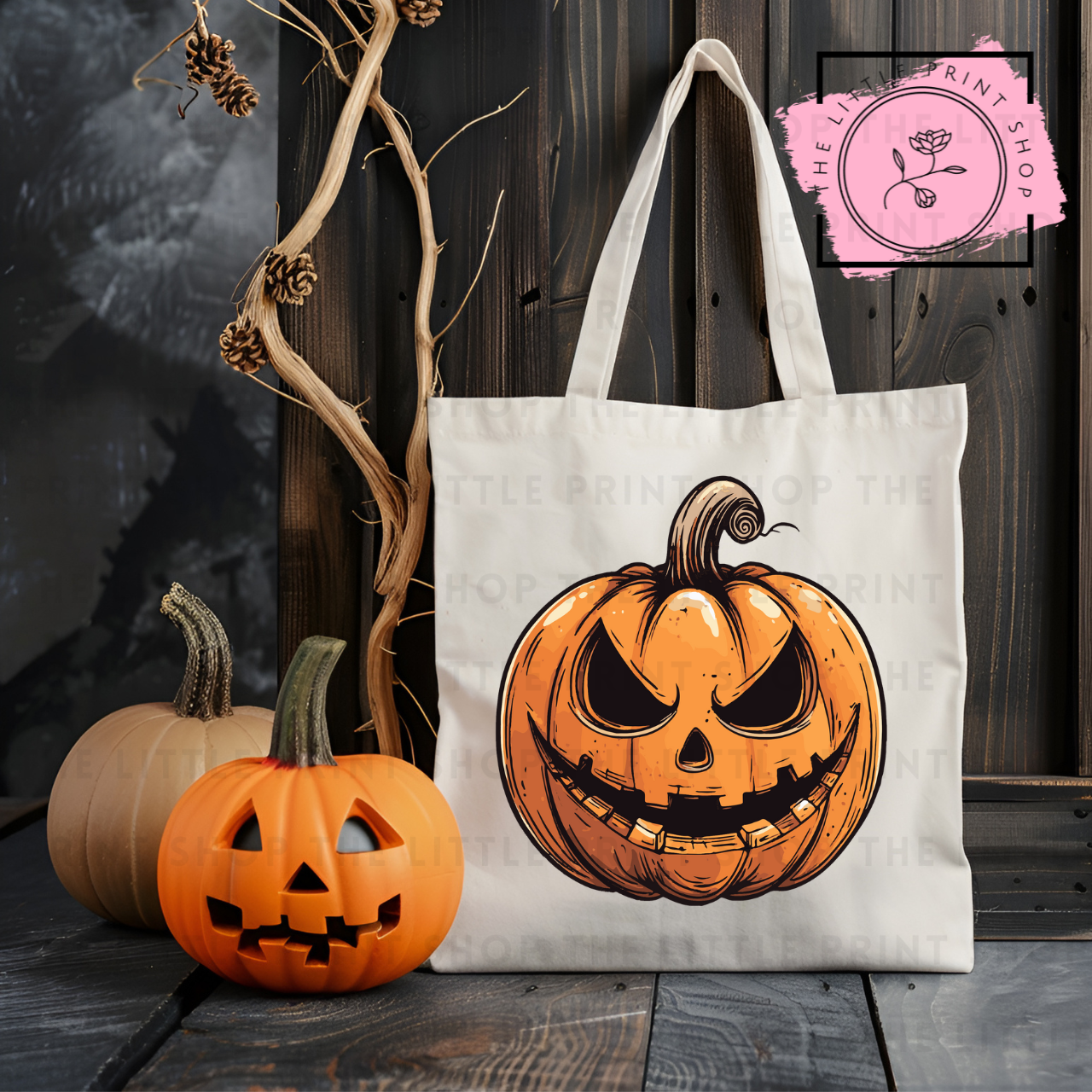 Spooky Pumpkin - Tote Bag DTF Transfer