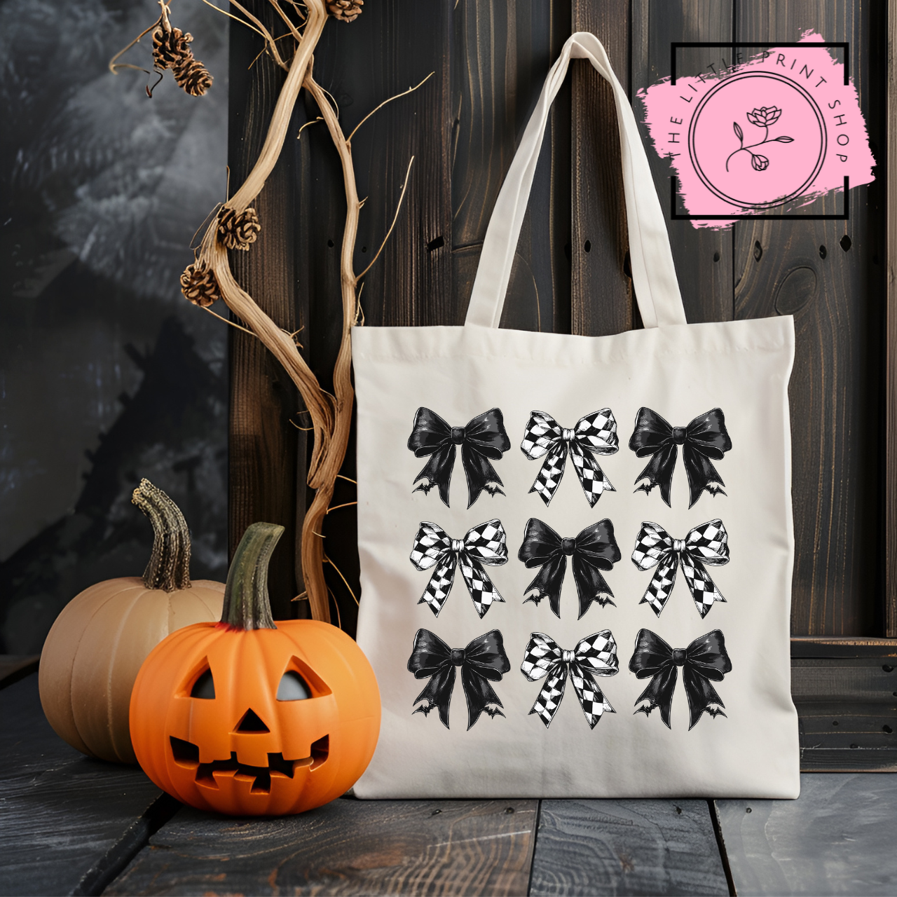 Black Bows - Tote Bag DTF Transfer