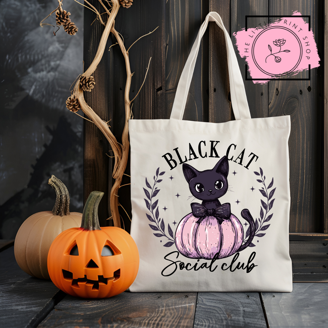 Black Cat - Tote Bag DTF Transfer