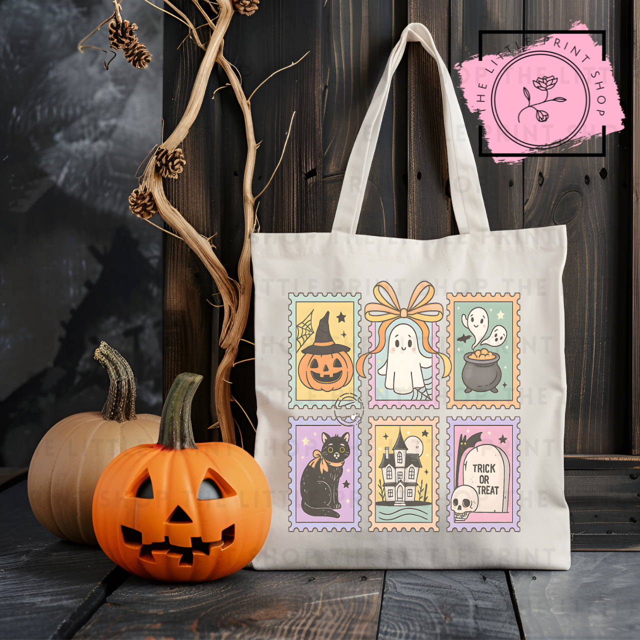 Halloween Stamps - Tote Bag DTF Transfer