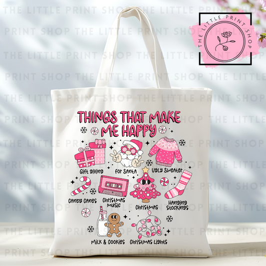 Things That Make Me Happy - Tote Bag DTF Transfer