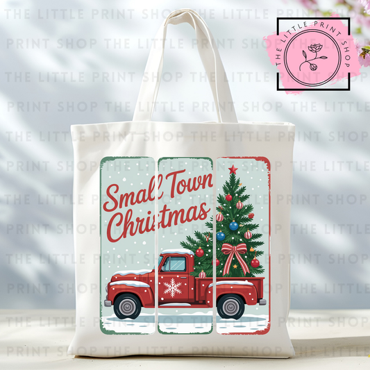 Small Town Christmas - Tote Bag DTF Transfer