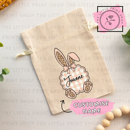 Easter Ears - Peach Custom Text - DTF Transfer