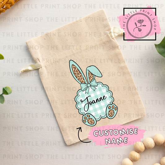Easter Ears - Turquoise Custom Text - DTF Transfer