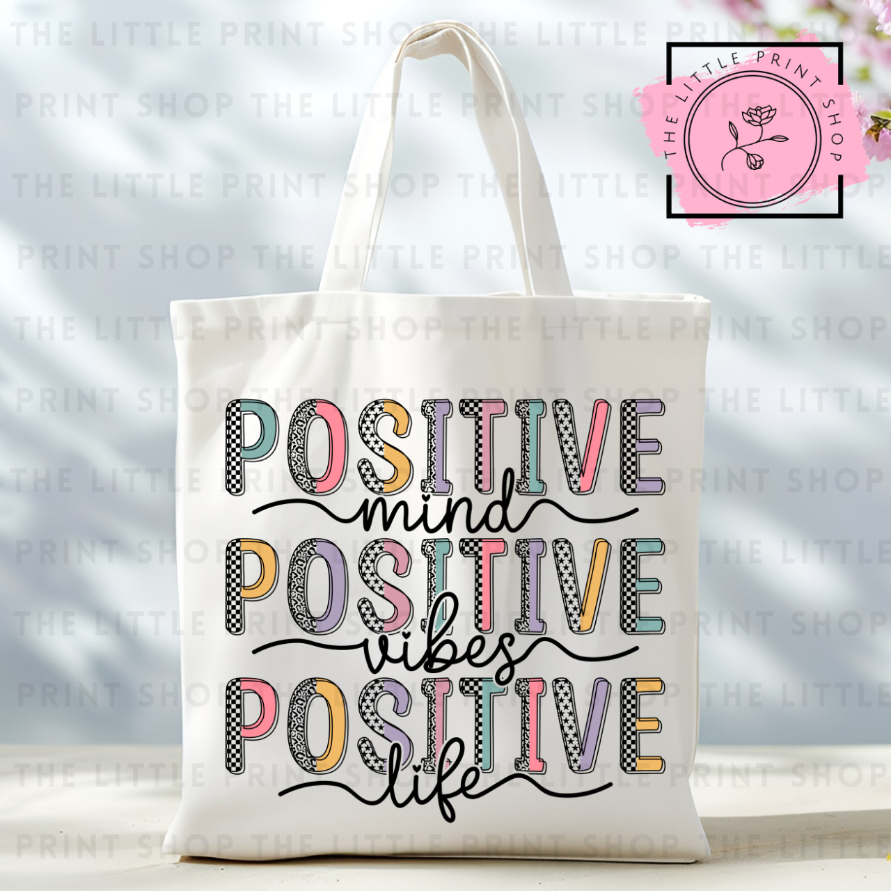 Positive Mind - Tote Bag DTF Transfer
