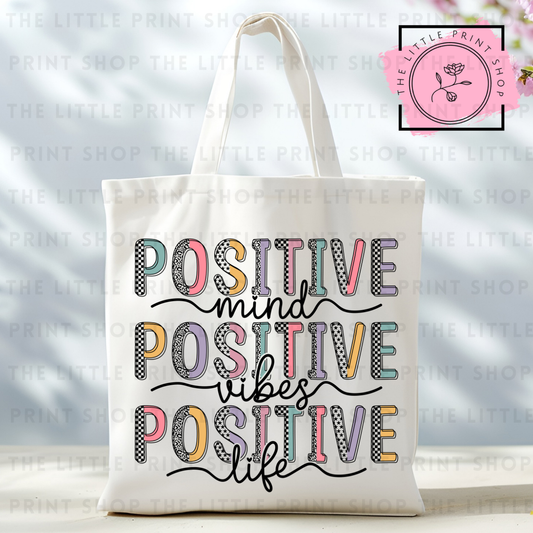 Positive Mind - Tote Bag DTF Transfer