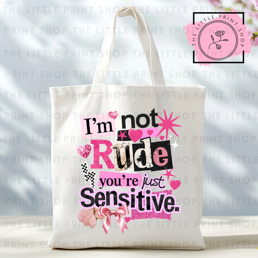 Sensitive - Tote Bag DTF Transfer
