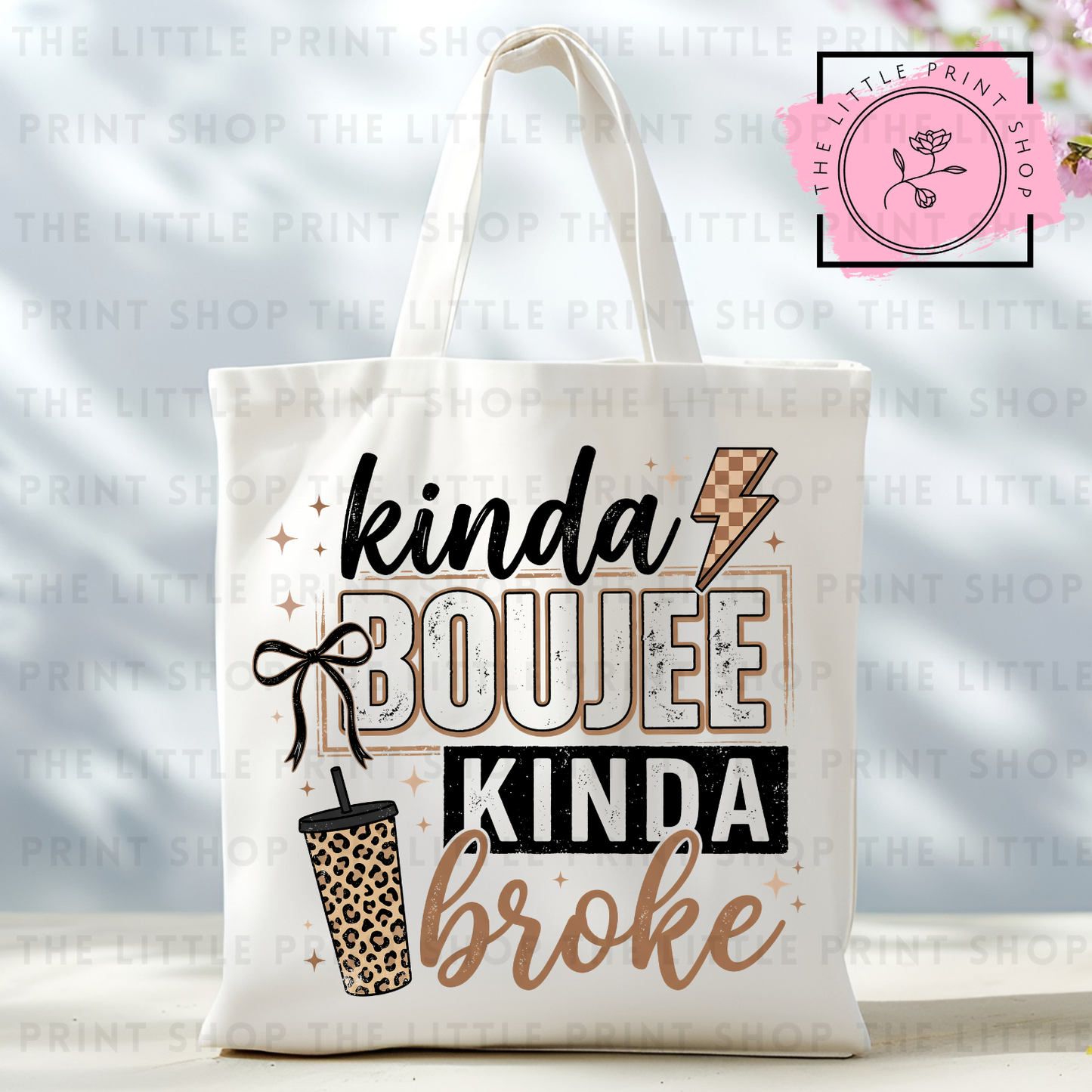 Kinda Broke - Tote Bag DTF Transfer