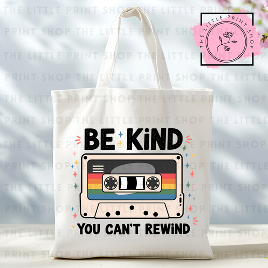 Can't Rewind - Tote Bag DTF Transfer