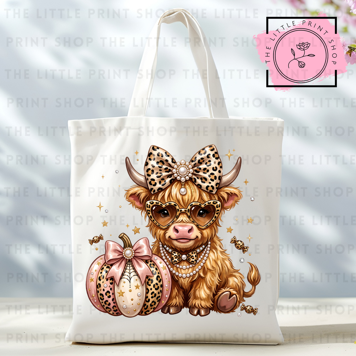 Highland Cow Halloween - Tote Bag DTF Transfer