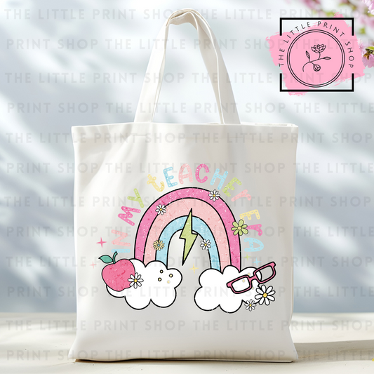 Teacher Rainbow - Tote Bag DTF Transfer