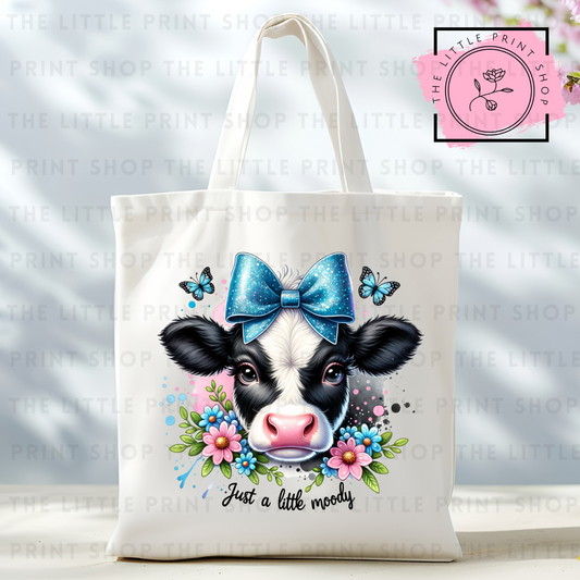 Moody Cow - Tote Bag DTF Transfer