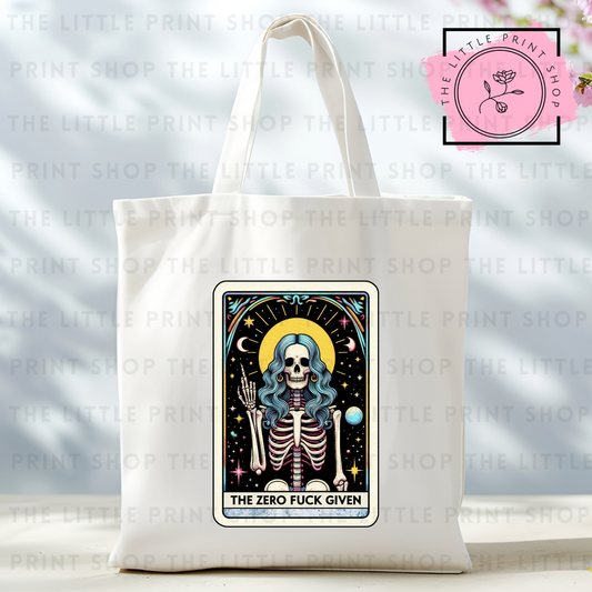 The Zero Fuck Given - Tote Bag DTF Transfer