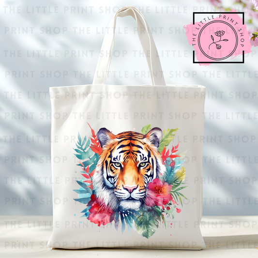 Floral Tiger - Tote Bag DTF Transfer