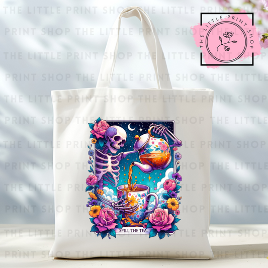Spill The Tea - Tote Bag DTF Transfer
