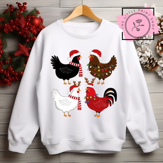 Christmas Hens - DTF Transfer Decal