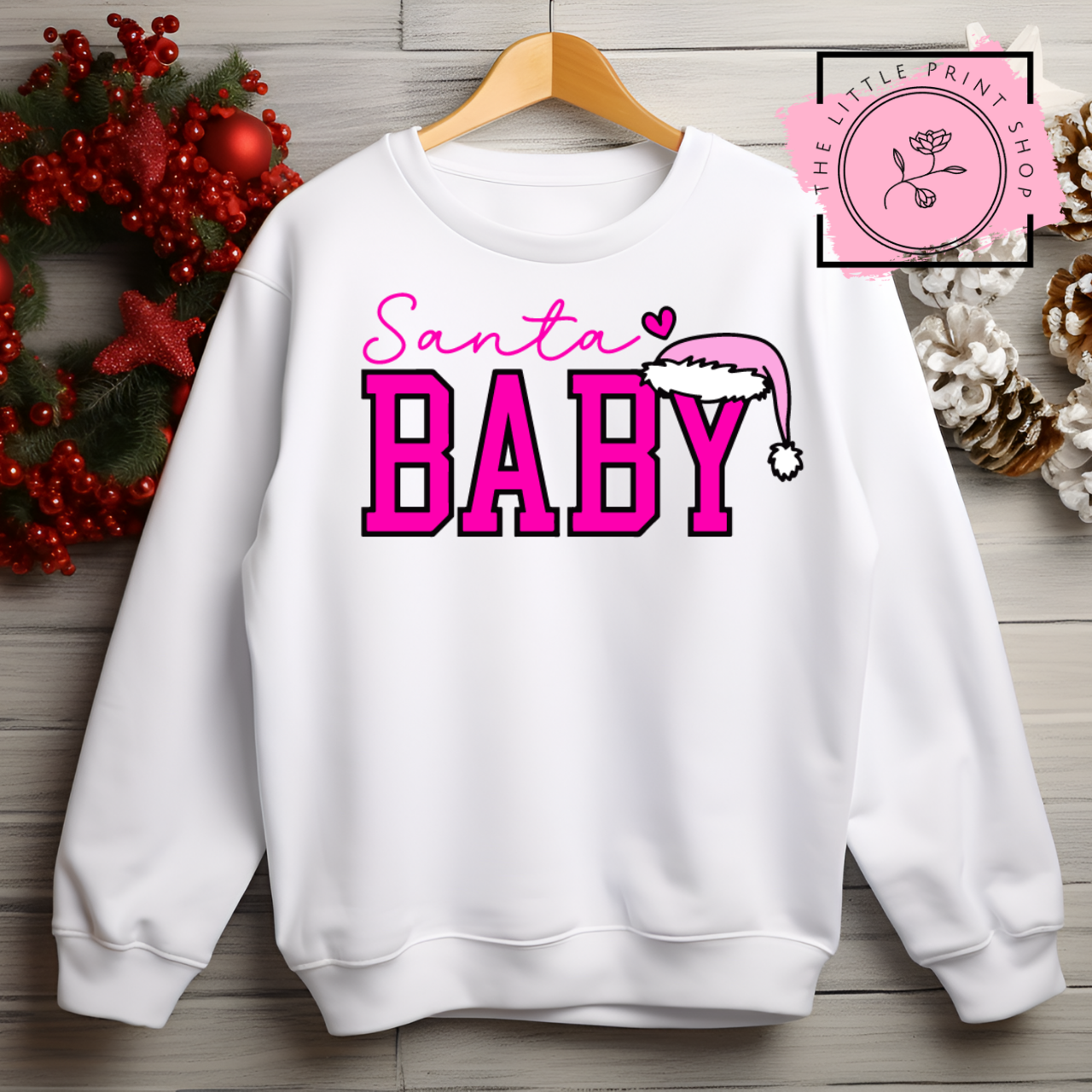 Santa Baby Pink - DTF Transfer Decal