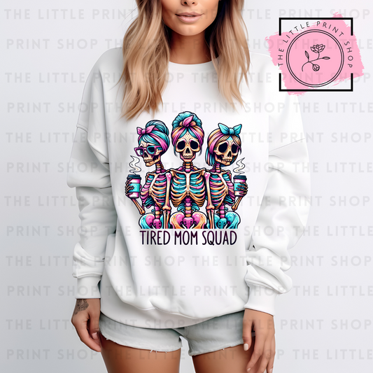 Tired Mom Squad - DTF Transfer Decal