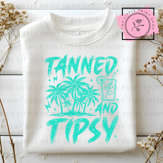 Tanned & Tipsy - DTF Transfer Decal