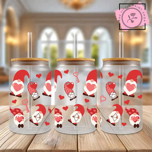 Love Gnomes - 16oz Libbey Glass Printed UV DTF Wrap
