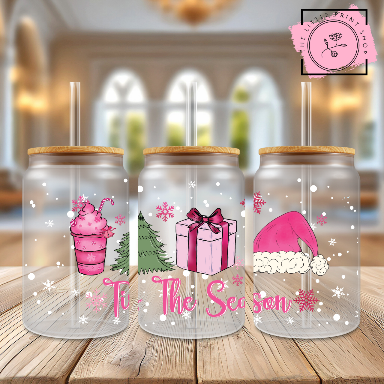 Tis The Season - 16oz Libbey Glass Printed UV DTF Wrap