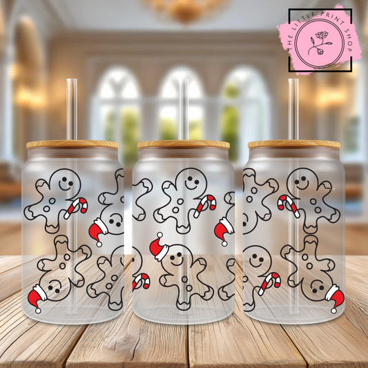 Gingerbread - 16oz Libbey Glass Printed UV DTF Wrap