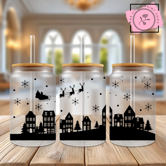 Christmas Eve - 16oz Libbey Glass Printed UV DTF Wrap