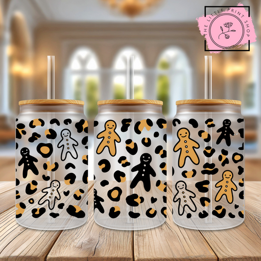 Leopard Gingers - 16oz Libbey Glass Printed UV DTF Wrap