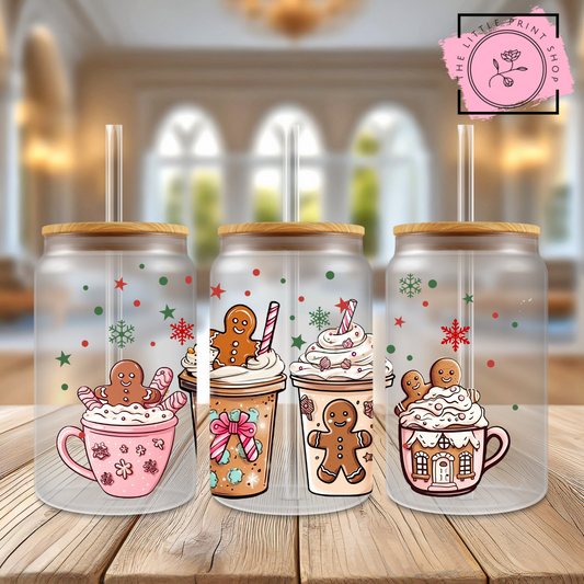 Ginger Hot Choc - 16oz Libbey Glass Printed UV DTF Wrap
