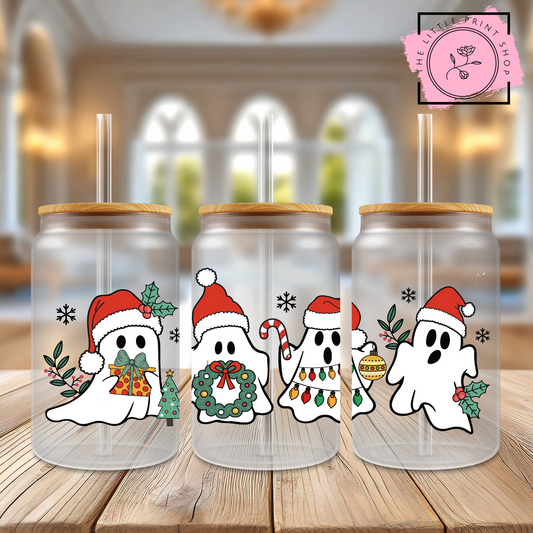 Ghosts - 16oz Libbey Glass Printed UV DTF Wrap