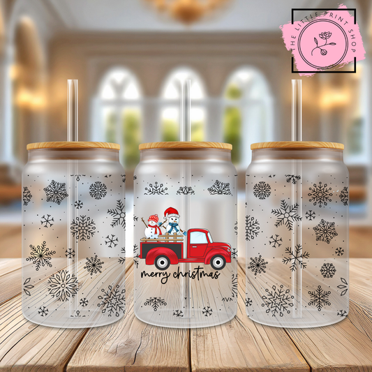 Gonk Xmas  - 16oz Libbey Glass Printed UV DTF Wrap