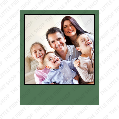 Forrest Green Polaroid - Plain or Add Message - UV DTF 3 inch Decals