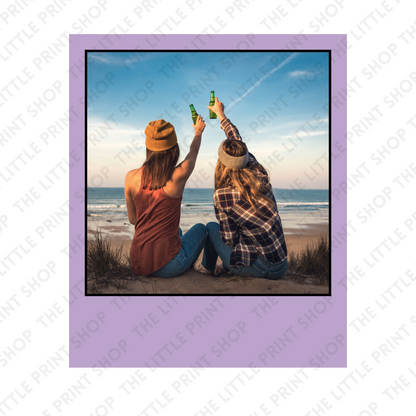 Purple Polaroid - Plain or Add Message - UV DTF 3 inch Decals