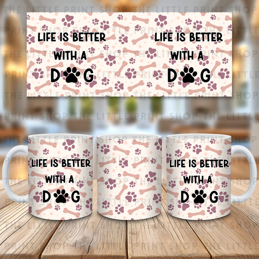 Life Is Better - Cream - 11oz Sublimation Wrap