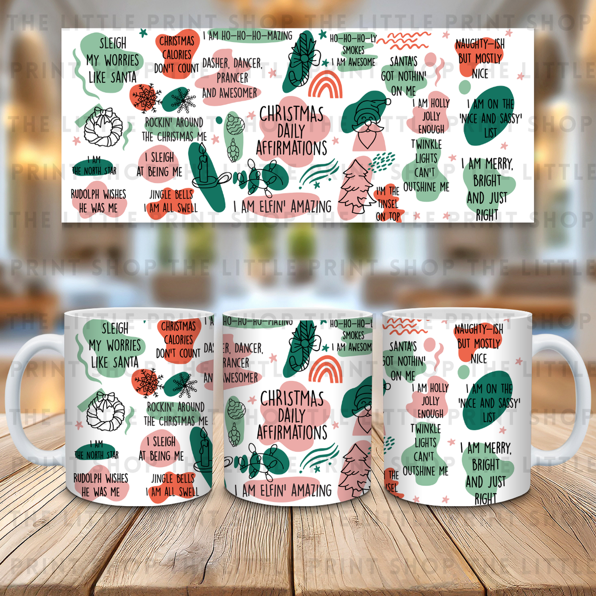 Christmas Daily Affirmations - 11oz Sublimation Wrap