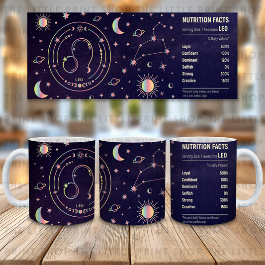 Star Sign - Leo - 11oz Sublimation Wrap