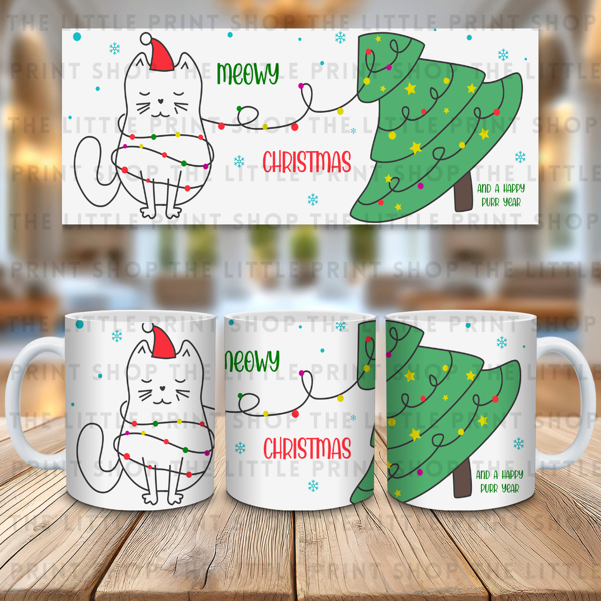 Meowy Christmas - 11oz Sublimation Wrap