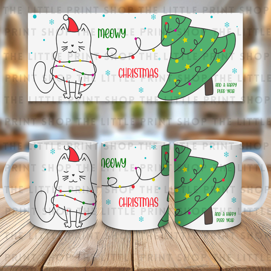 Meowy Christmas - 11oz Sublimation Wrap