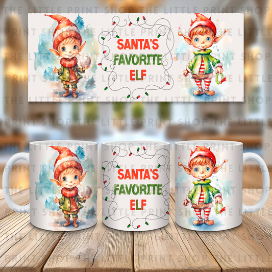 Santa's Favourite Elf - 11oz Sublimation Wrap
